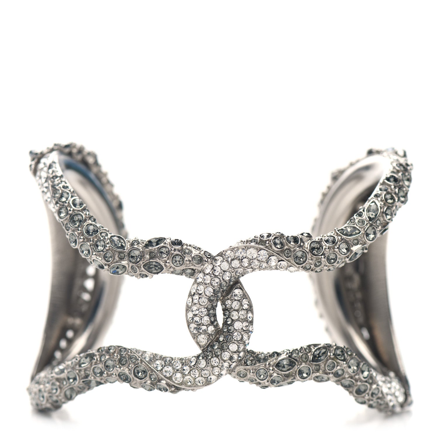 Chanel Pearl Crystal Cuff Silver 1 of 4