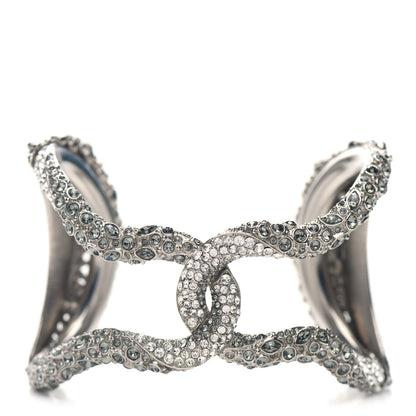 Chanel Pearl Crystal Cuff Silver 1 of 4
