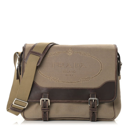Prada Jacquard Logo Messenger Corda Moro 1 of 19