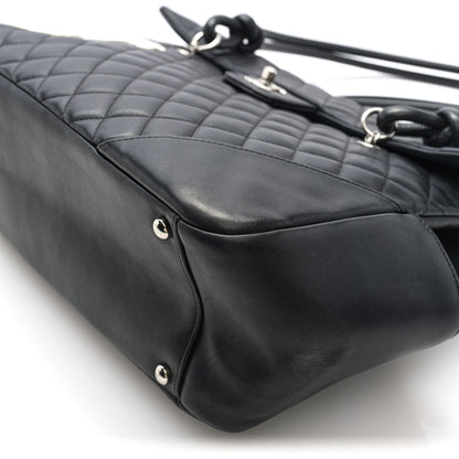 Chanel Calfskin Quilted Large Cambon Flap Black White 10 of 10