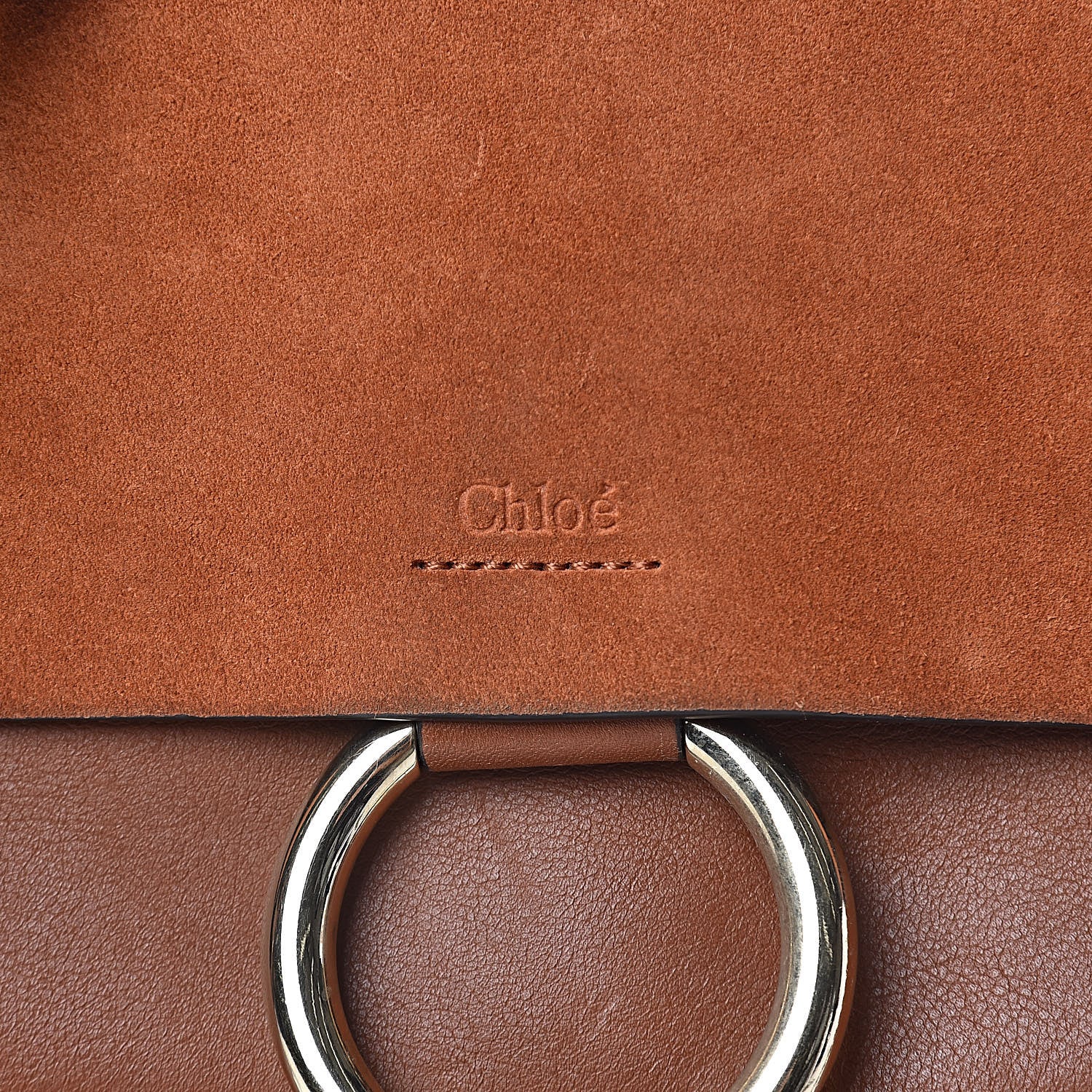 Chloe Suede Calfskin Small Faye Shoulder Bag Tobacco 8 of 13