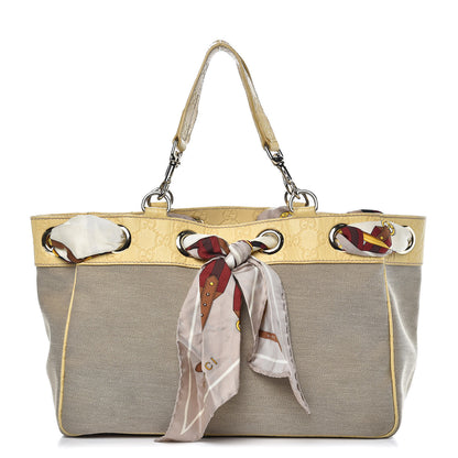 Gucci Canvas Guccissima Medium Positano Tote Beige 1 of 14
