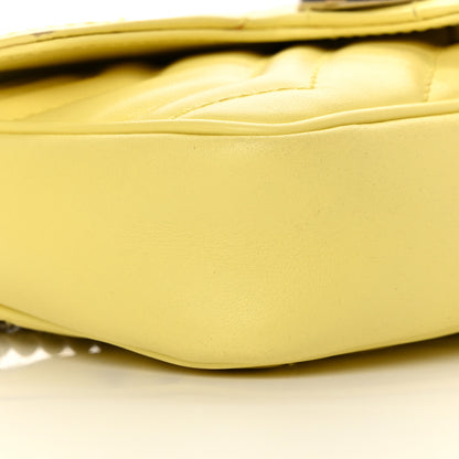 Gucci Calfskin Matelasse Super Mini GG Marmont Shoulder Bag Banana 9 of 18