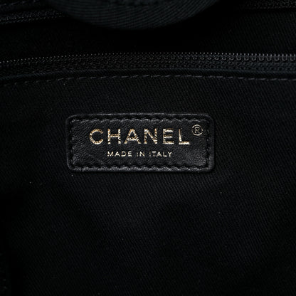 Chanel Mixed Fibers Calfskin Striped Medium Deauville Tote Black 6 of 15