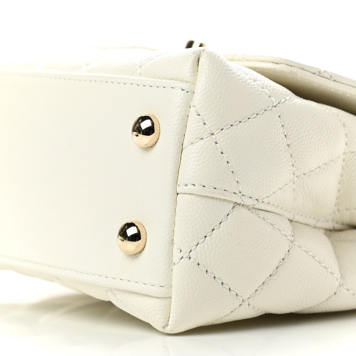 Chanel Caviar Quilted Extra Mini Coco Handle Flap White 10 of 10