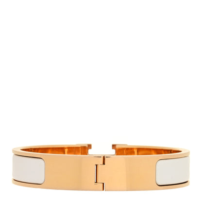 Hermes Enamel Narrow Clic Clac H Bracelet PM White 3 of 4