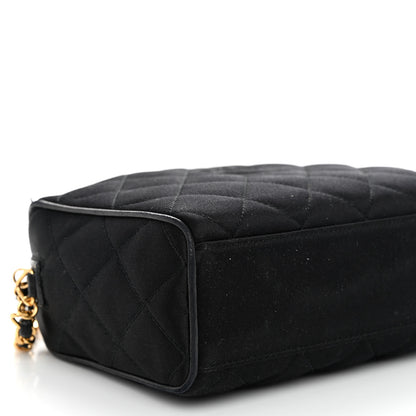 Chanel Satin Quilted Tassel Camera Case Black 10 of 12