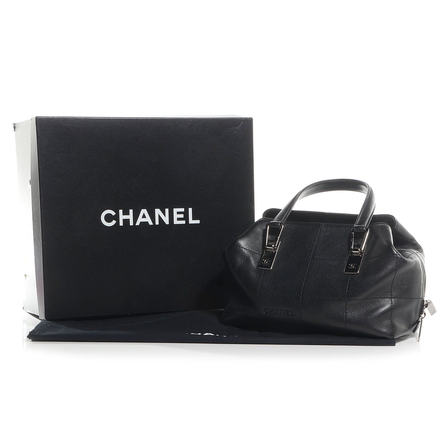 Chanel Caviar Square Stitched Medium Tote Black 8 of 8