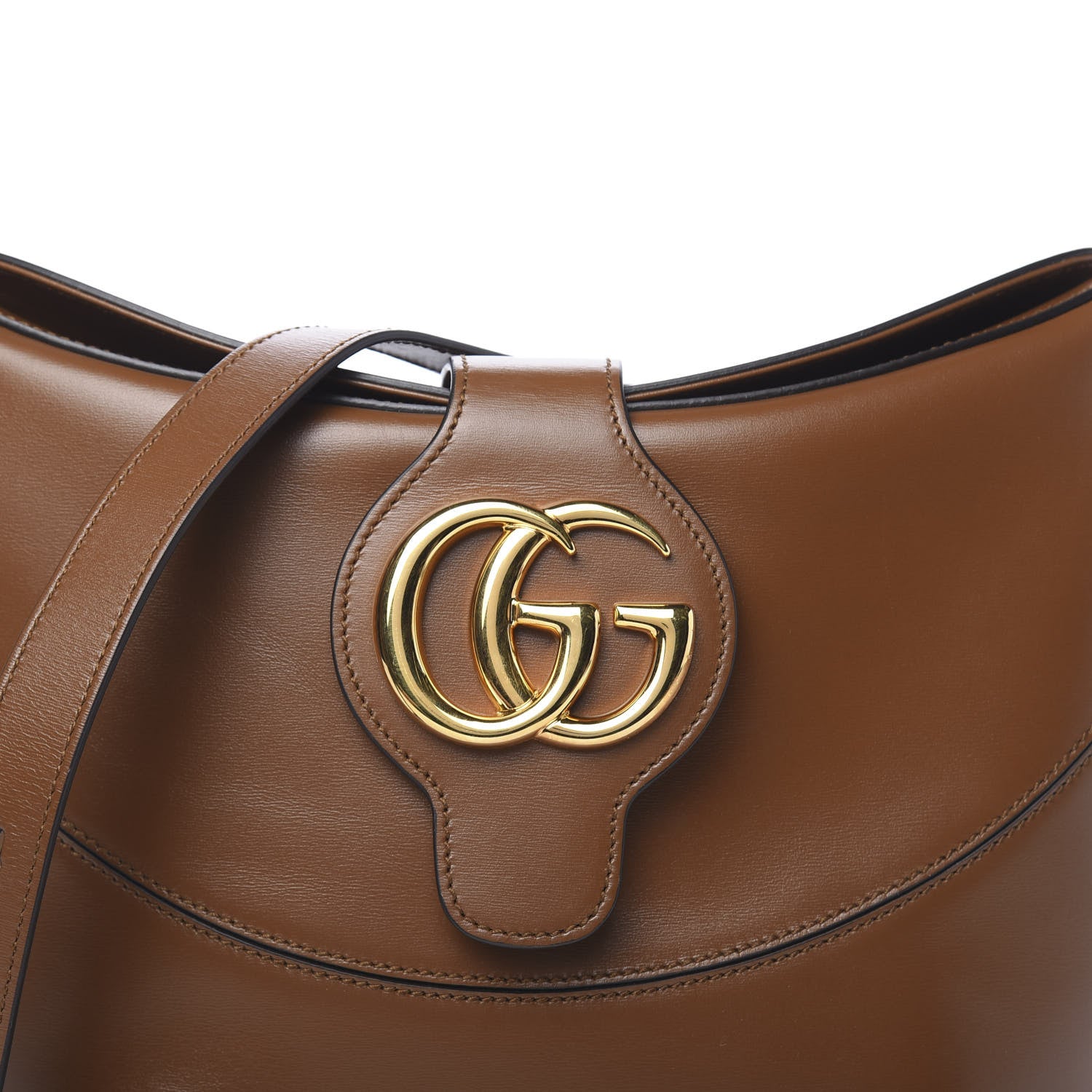 Gucci Boarded Plutone Calfskin Medium Arli Shoulder Bag Nocciola 8 of 10