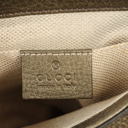 Gucci Metallic Pebbled Calfskin Small Soho Flap Crossbody Sasso 6 of 7
