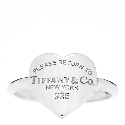 Tiffany Sterling Silver Return to Tiffany Heart Ring 56 7.5 1 of 5