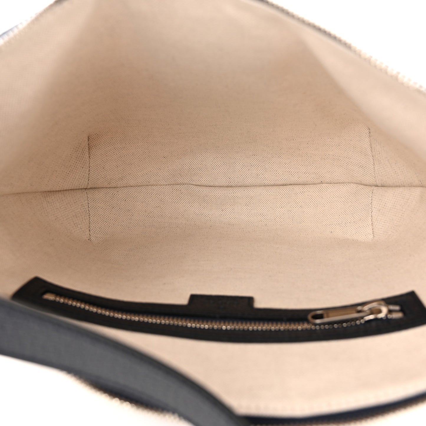 GG Supreme Monogram Textured Dollar Calfskin Web Small Ophidia Half Moon Hobo Beige Blue