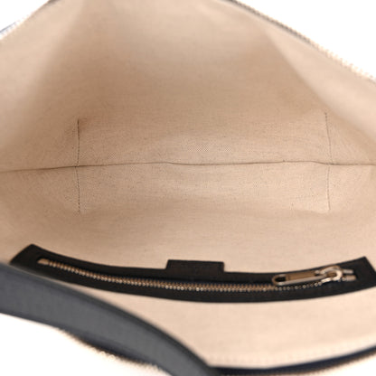Gucci GG Supreme Monogram Textured Dollar Calfskin Web Small Ophidia Half Moon Hobo Beige Blue 5 of 10