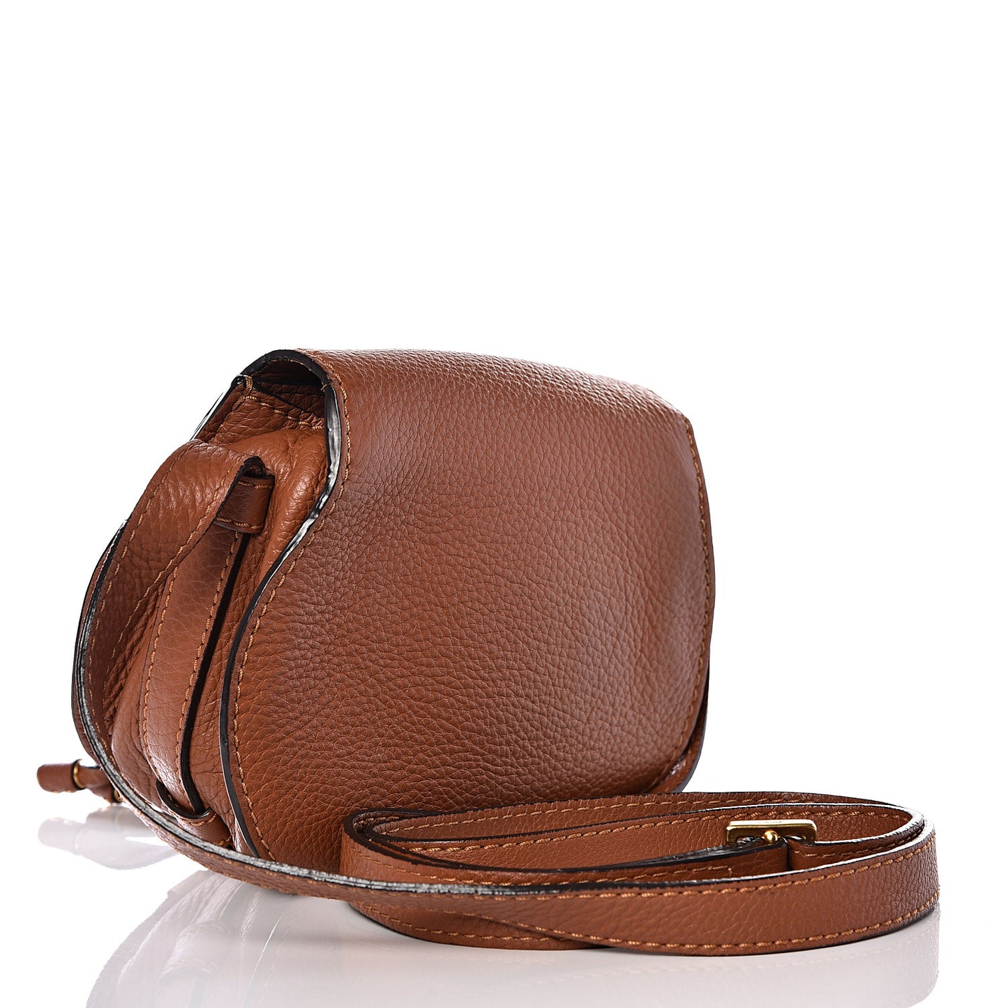Calfskin Mini Marcie Round Crossbody Bag Tan
