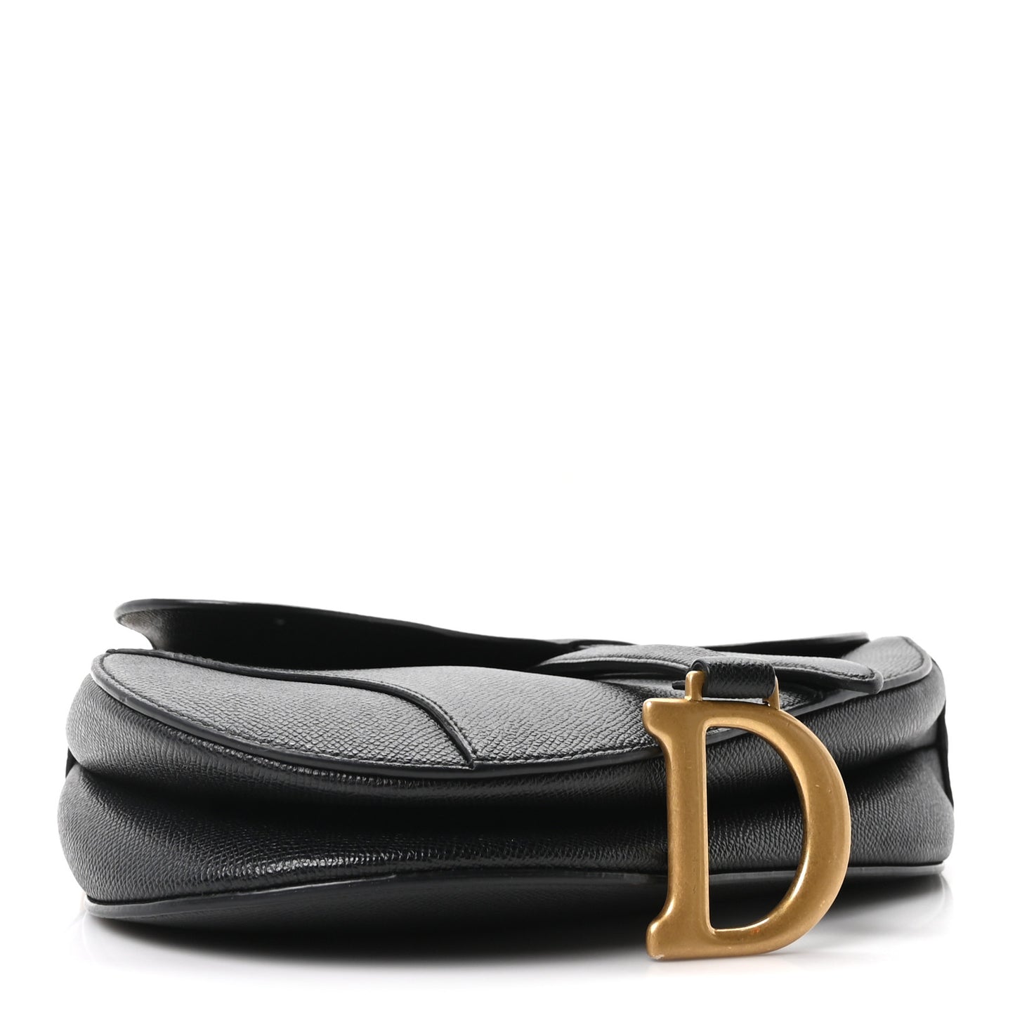 Grained Calfskin Saddle Bag Black