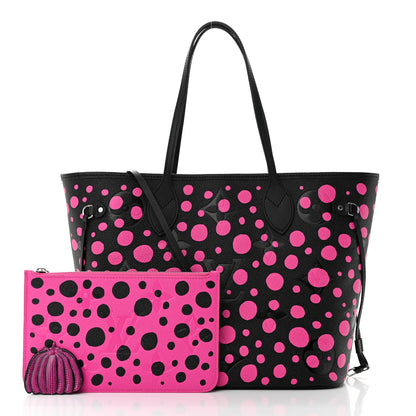 Louis Vuitton LV X YK Empreinte Infinity Dots Neverfull MM Black Fuchsia 3 of 10