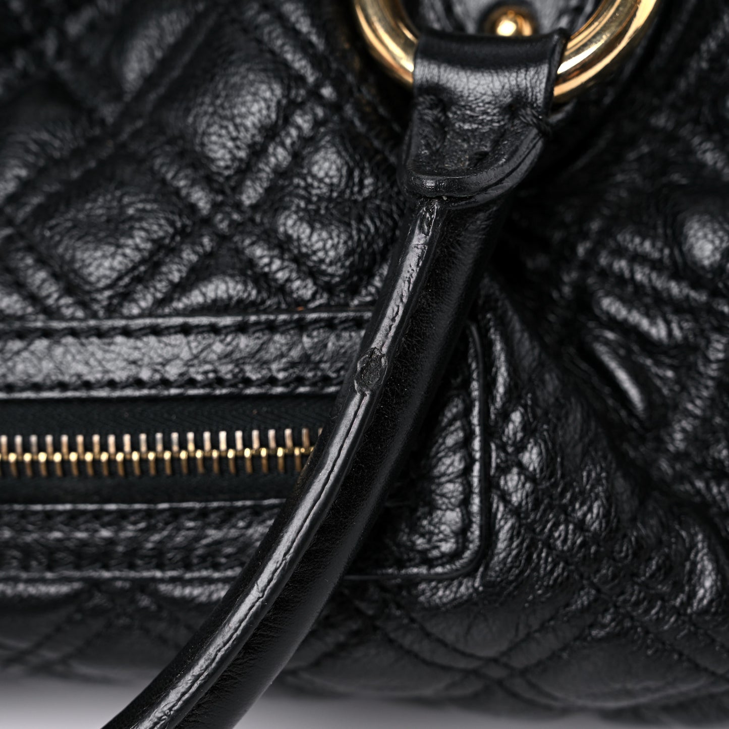 Calfskin Quilted Stam Black