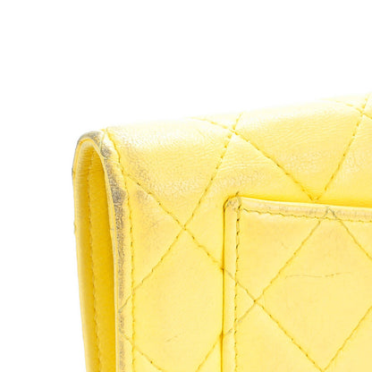 Chanel Lambskin Quilted Yen Wallet Yellow 10 of 11