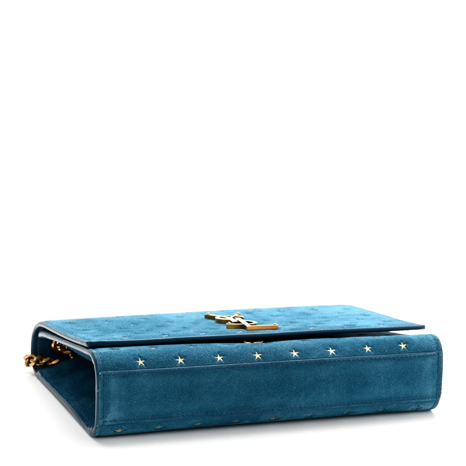 Saint Laurent Suede Star Medium Classic Monogram Kate Satchel Blue 4 of 11