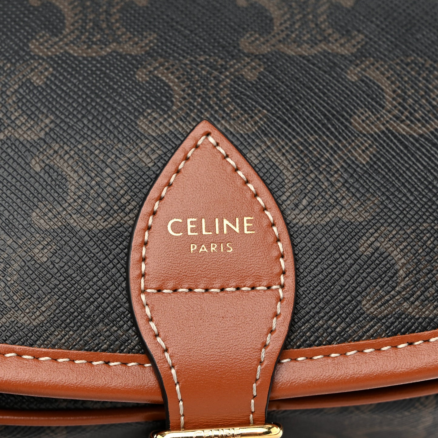 Triomphe Canvas Medium Folco Bag Tan