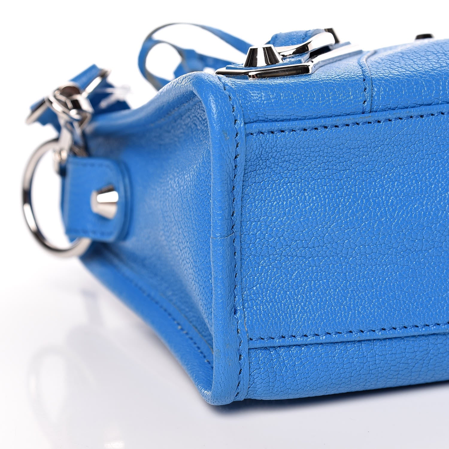 Balenciaga Chevre Silver Metallic Edge Hardware Mini City Bleu Ceylon 8 of 10