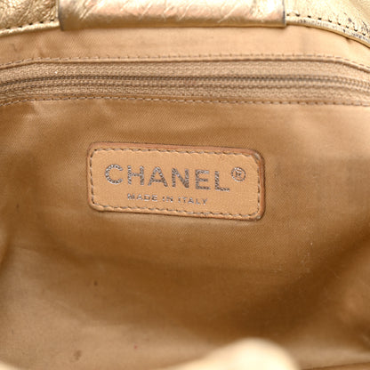 Chanel Metallic Lambskin Perforated Hollywood Accordion Flap Bag Gold 6 of 23