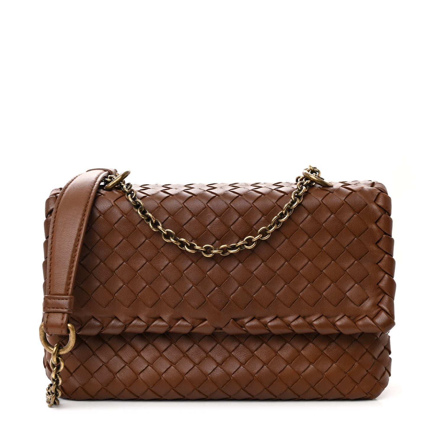 Nappa Intrecciato Baby Olimpia Shoulder Bag Ebano