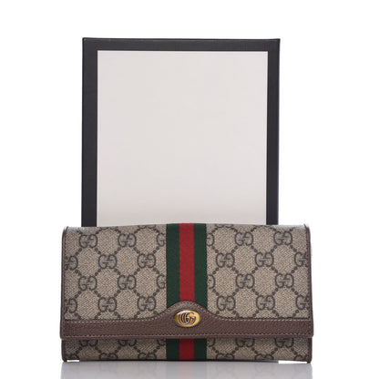Gucci GG Supreme Monogram Web Ophidia Wallet On Chain Brown 9 of 9