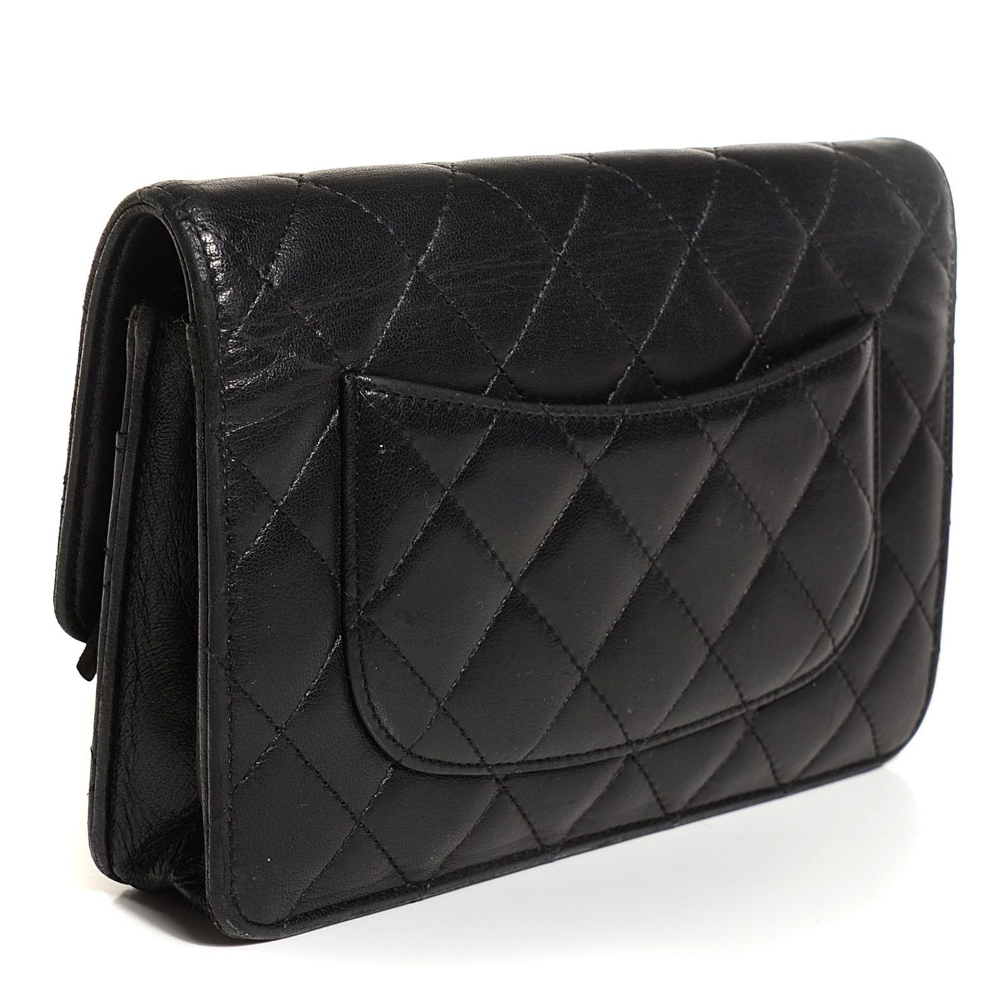 Lambskin Quilted Wallet Black