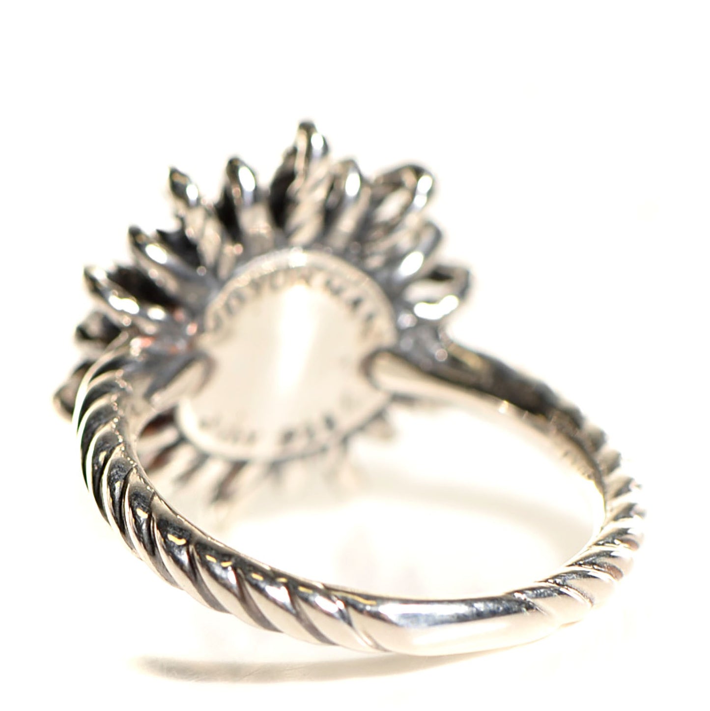 Sterling Silver Garnet Starburst Ring 7.5