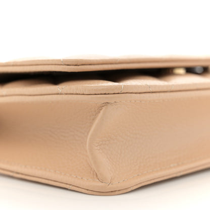 Chanel Caviar Quilted Wallet on Chain WOC Beige 10 of 11