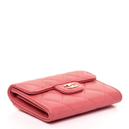 Chanel Caviar Quilted Flap Card Holder Wallet Pink 4 of 8