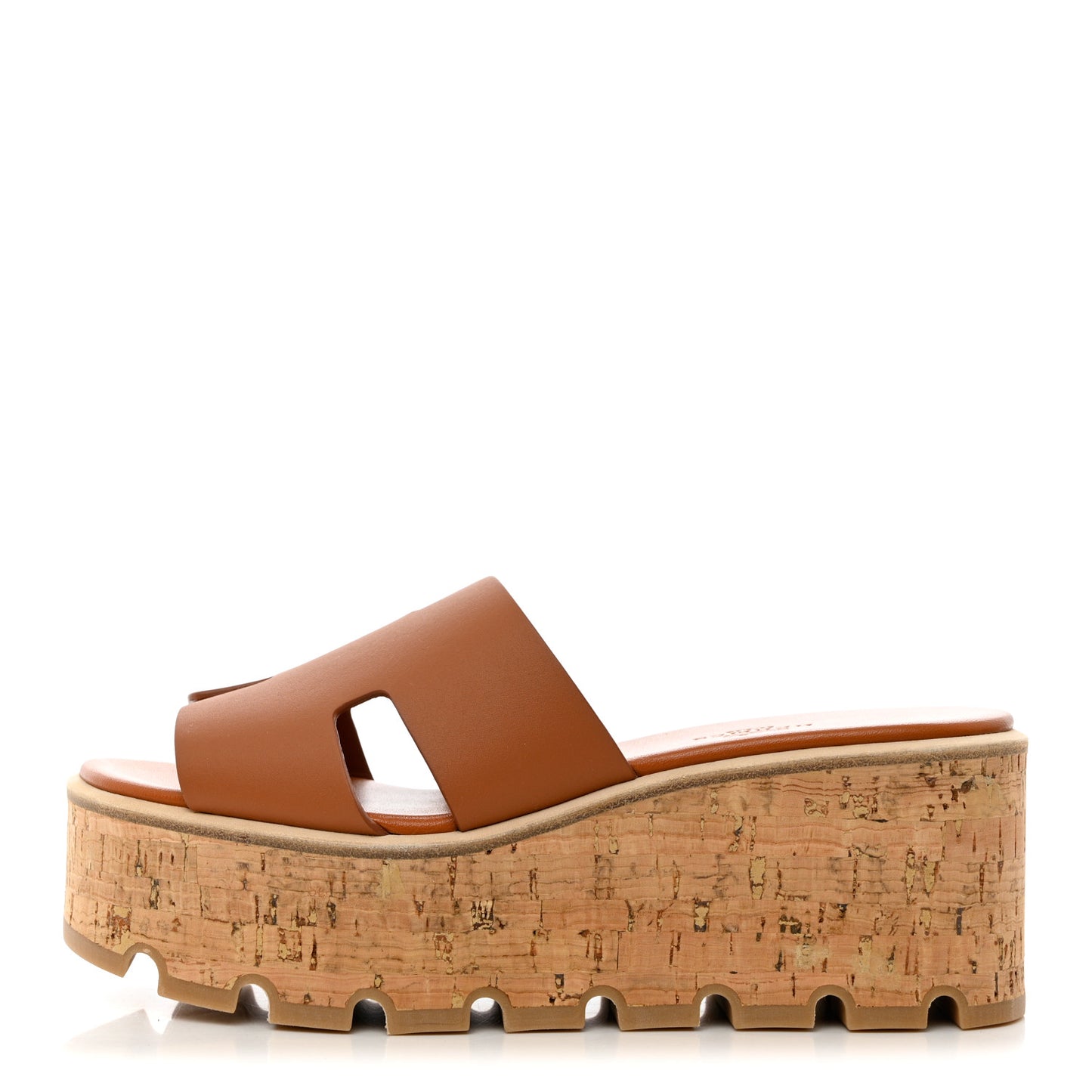 Calfskin Cork Eze 30 Sandals 35 Marron Glaise