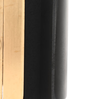 Chanel Resin Crystal CC Cuff Bracelet Black Gold 5 of 6