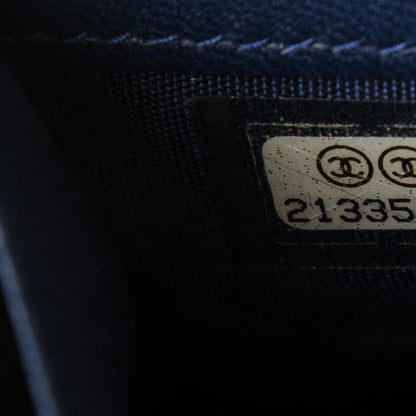 Chanel Lambskin Quilted Small Zipped Boy Clutch Navy 8 of 8