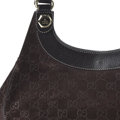 Gucci Monogram Suede Medium Charmy Shoulder Bag Dark Brown 10 of 10