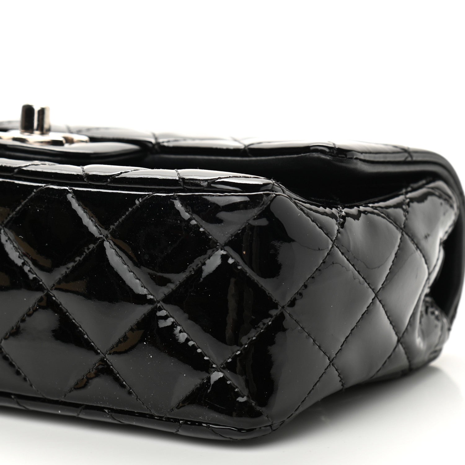 Chanel Patent Calfskin Quilted Mini Rectangular Flap Black 10 of 10