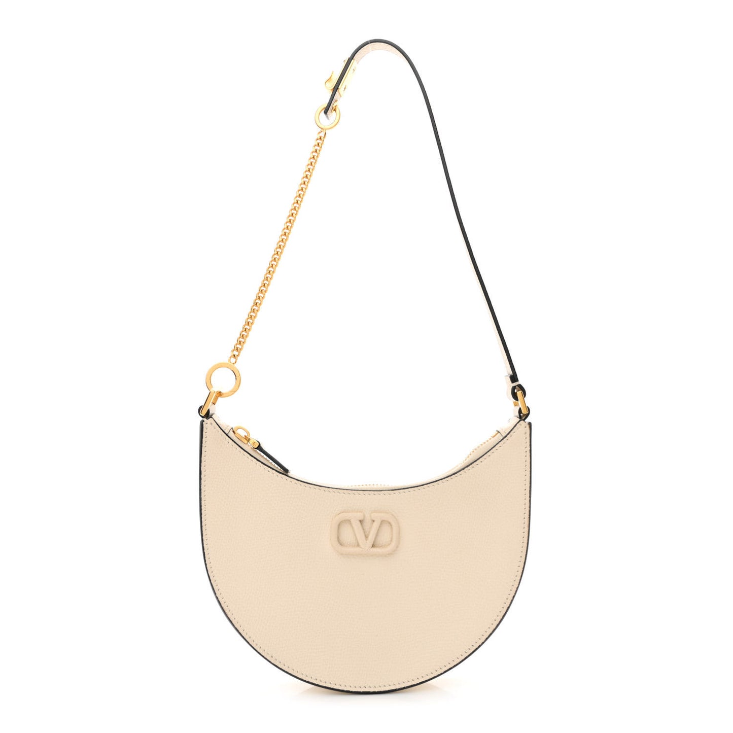 Calfskin Mini Vlogo Hobo Bag White