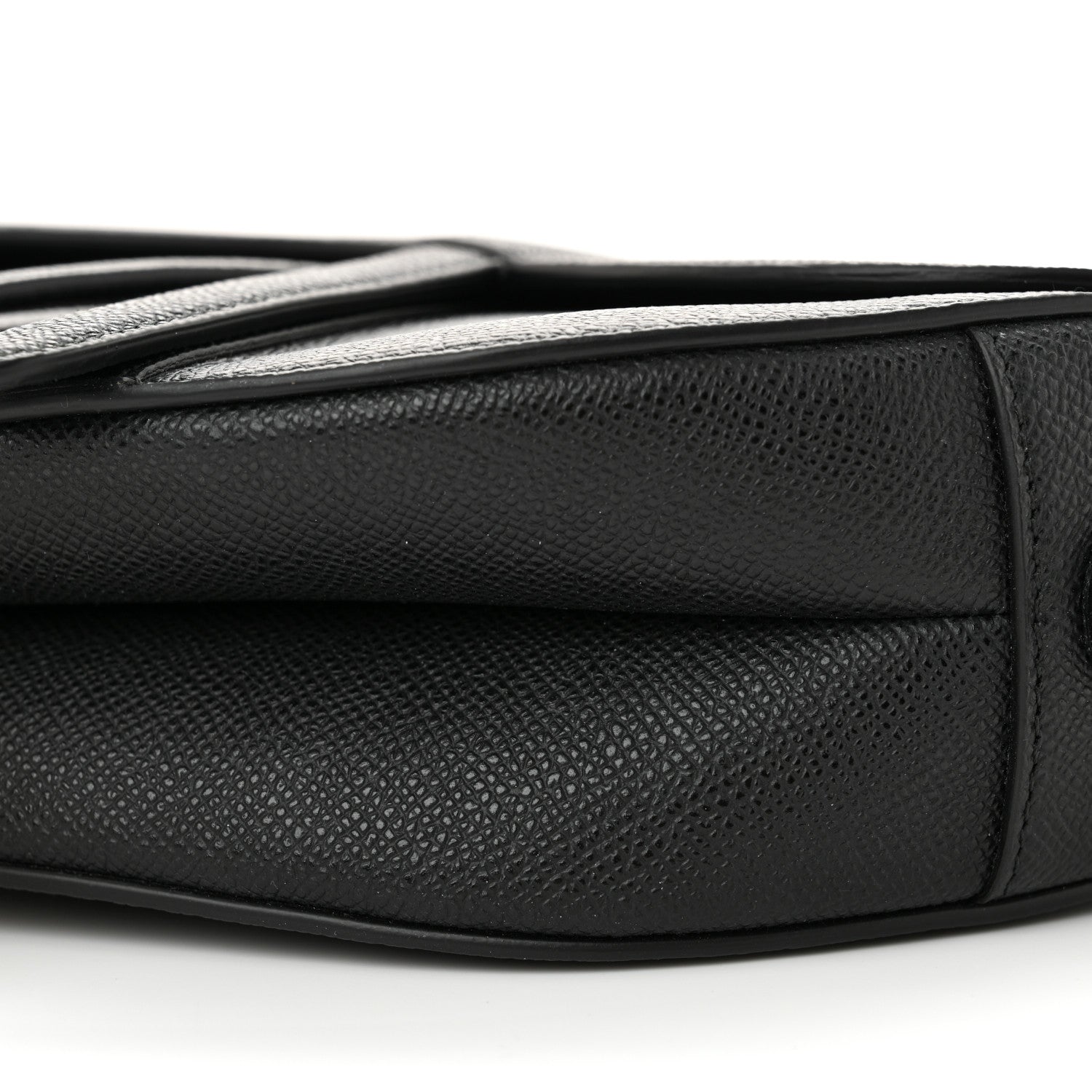 Christian Dior Grained Calfskin Saddle Bag With Strap Black 10 of 14