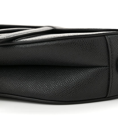 Christian Dior Grained Calfskin Saddle Bag With Strap Black 10 of 14