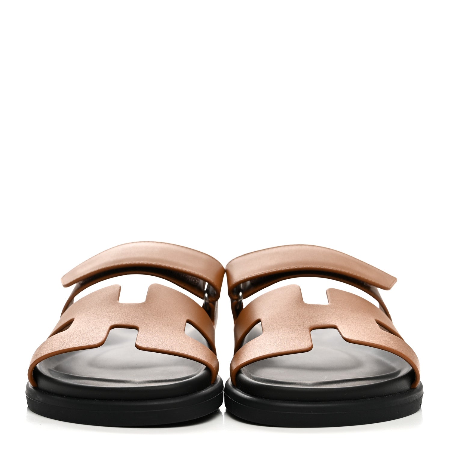 Hermes Calfskin Womens Chypre Sandals 37 Gold 3 of 10
