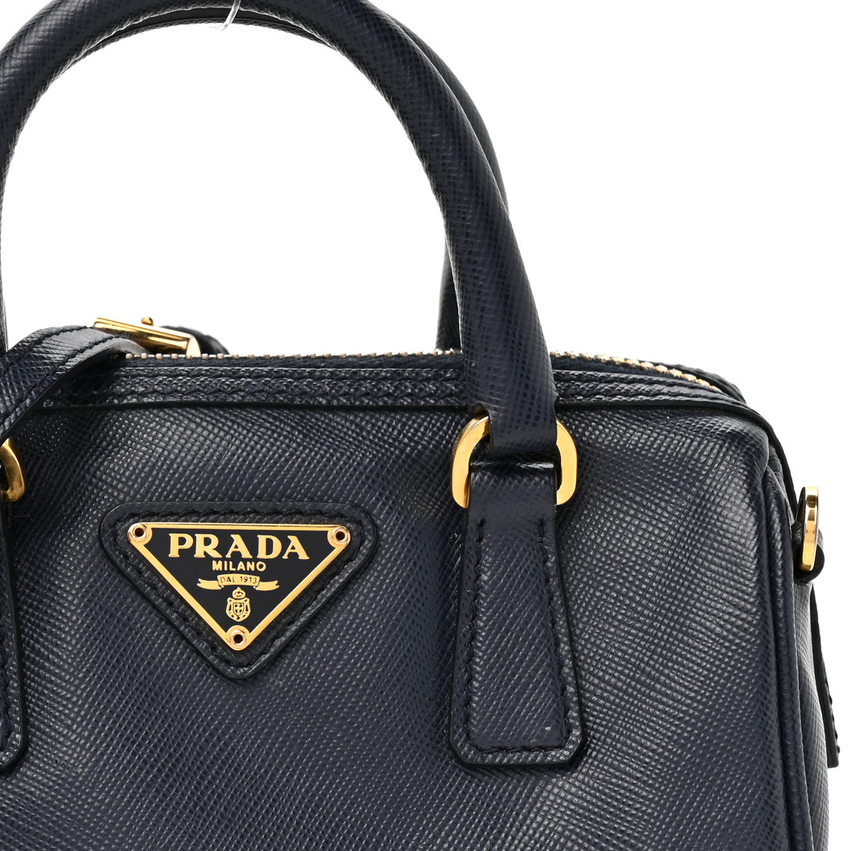 Prada Saffiano Lux Mini Boston Crossbody Bag Black 7 of 11