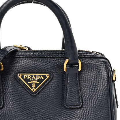 Prada Saffiano Lux Mini Boston Crossbody Bag Black 7 of 11
