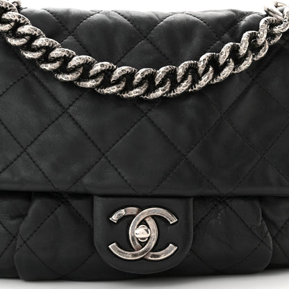 Chanel Calfskin Coco Pleats Messenger Flap Black 8 of 10