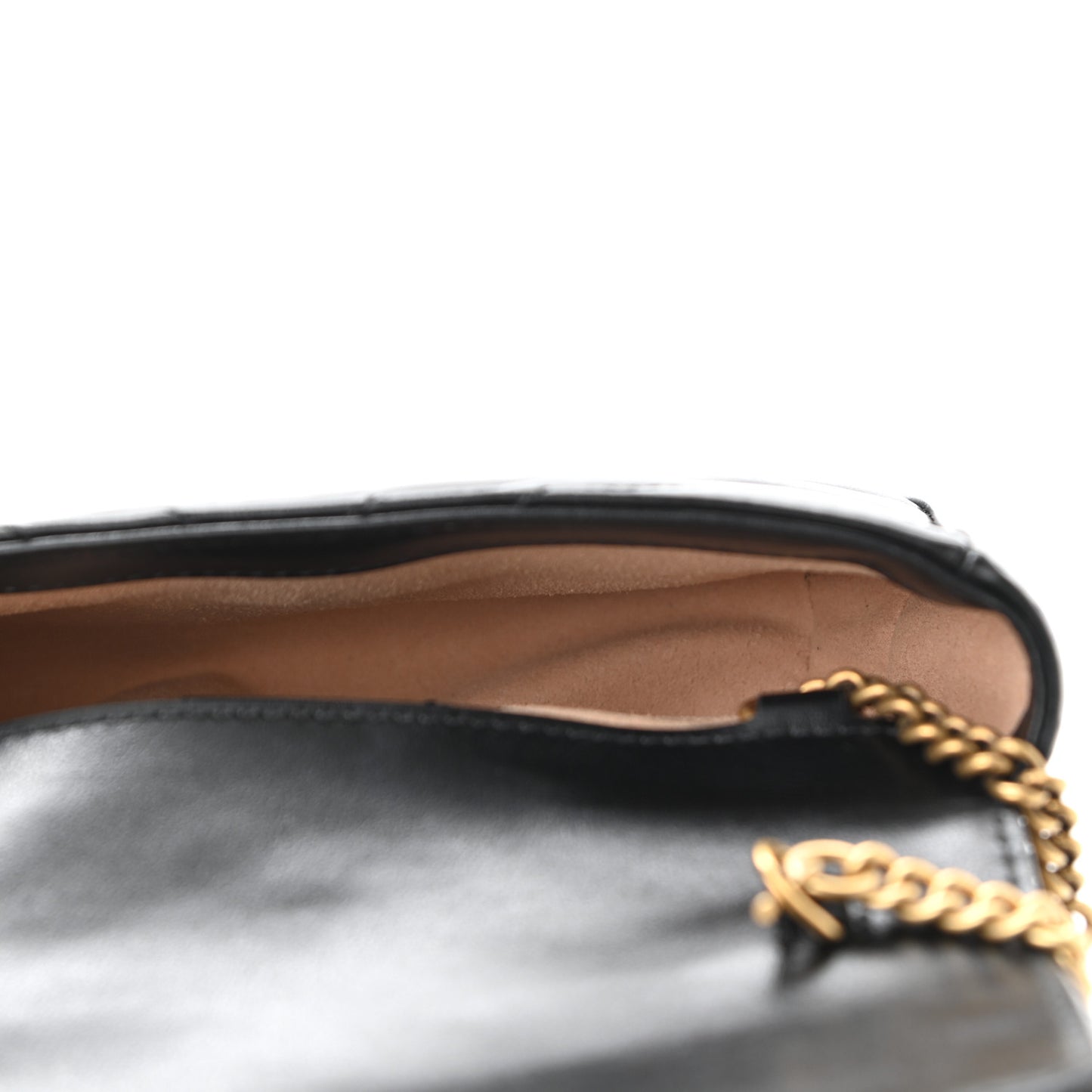 Calfskin Matelasse Super Mini GG Marmont Shoulder Bag Black