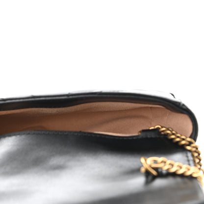 Gucci Calfskin Matelasse Super Mini GG Marmont Shoulder Bag Black 4 of 9