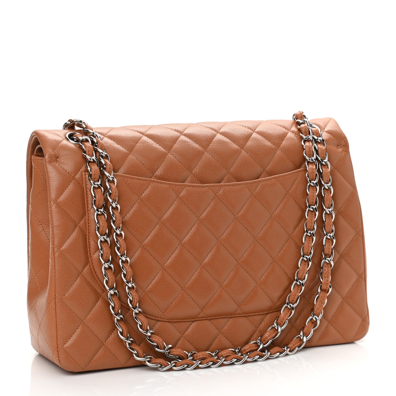 Chanel Caviar Quilted Maxi Double Flap Light Brown 2 of 9