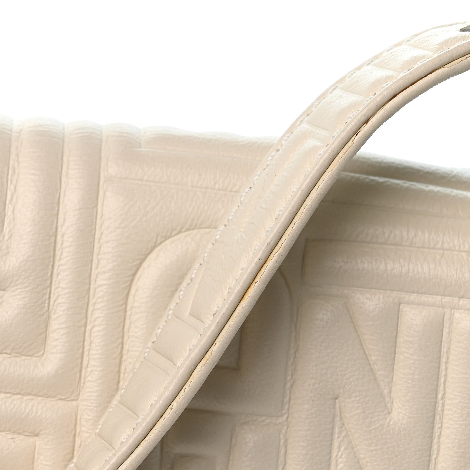 Fendi Nappa Logo Embossed Baguette White 13 of 13