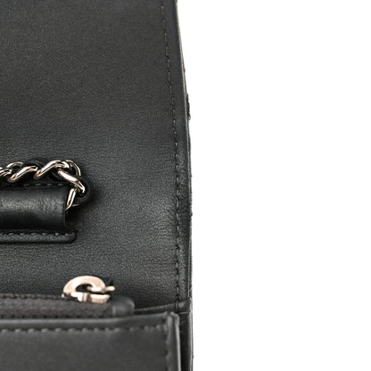 Chanel Lambskin Camellia Studded Wallet on Chain WOC Grey 15 of 18