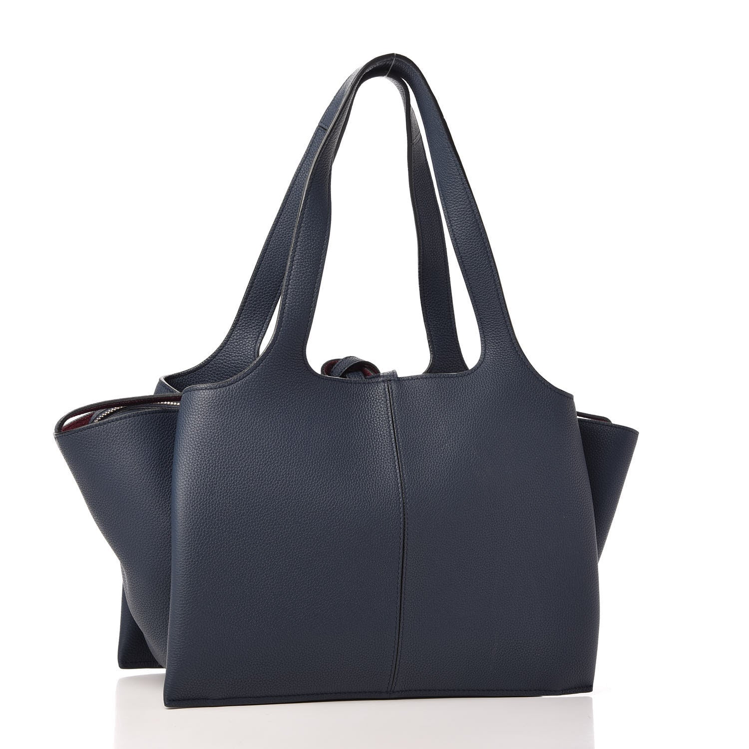 Celine Baby Grained Calfskin Small Tri-Fold Bag Steel Blue 3 of 9